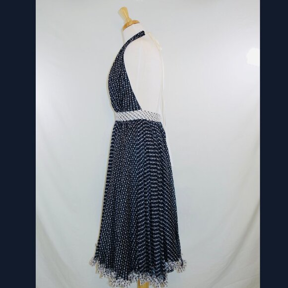 D&G Blue + White Anchor and Start Print Halter Dress - Size 40 (IT) - Picture 3 of 16